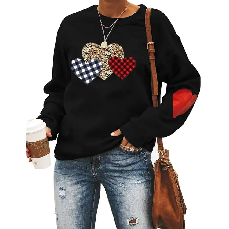 Leopard Print Long Sleeve Round Neck Top