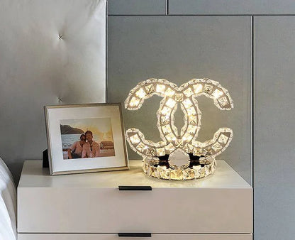 Stainless Steel Crystal Table Lamp with Remote Control