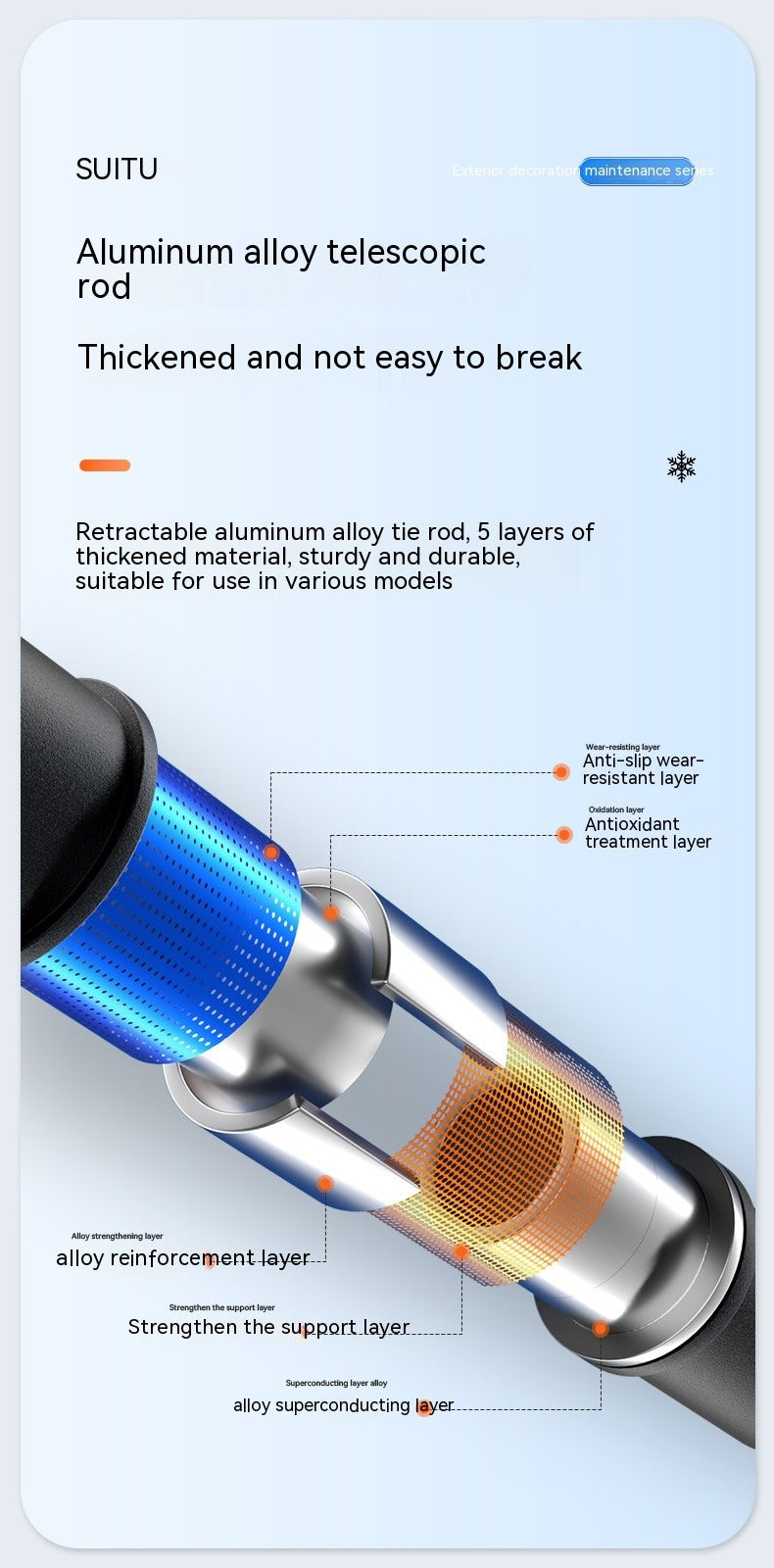 Extendable Car Ice Scraper & Snow Brush