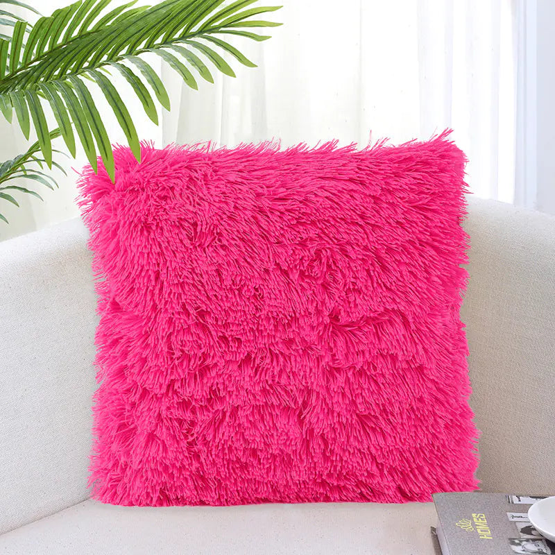 Solid Color Simple Crystal Plush Pillow