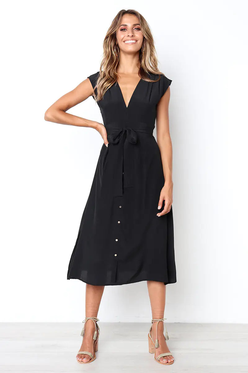 Striped Button-Up Dress for Women
