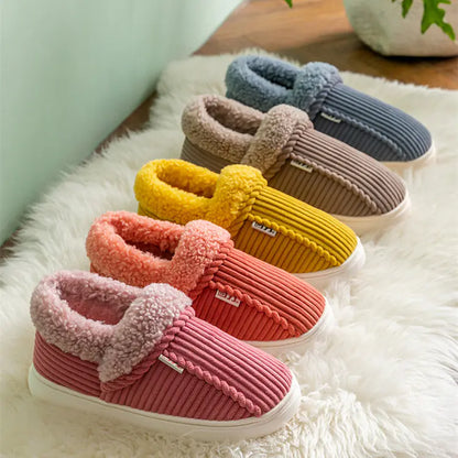 Women's Anti-Slip Cotton Slippers for Home Use