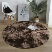 Gradient Round Floor Mat - Soft Plush Rug for Home