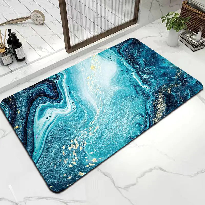 Marble Diatomite Bath Mat - Quick-Dry Non-Slip Mat