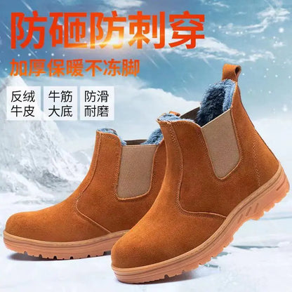 Winter Safety Work Boots with Steel Toe and Insulation