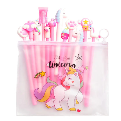 Cute Cartoon Gel Pen Student Stationery Set in Pink