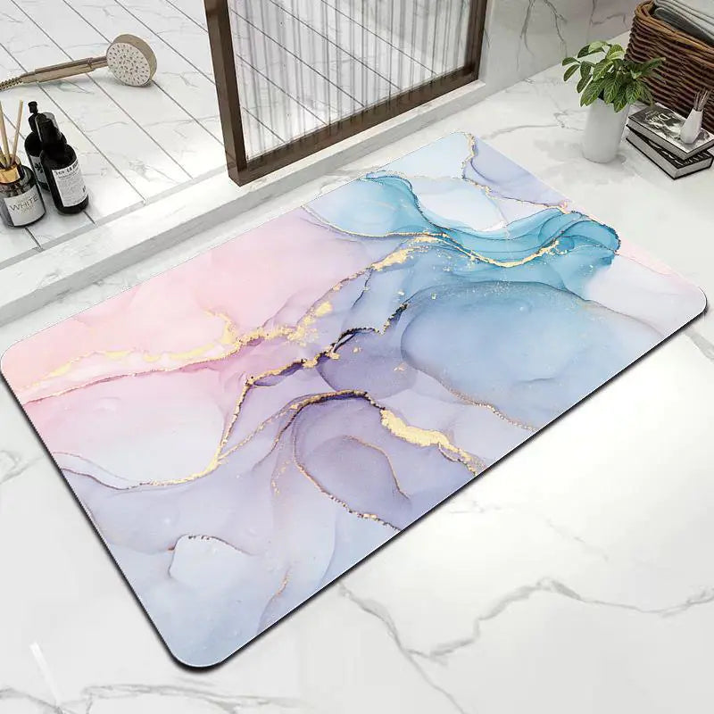 Marble Diatomite Bath Mat - Quick-Dry Non-Slip Mat