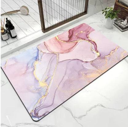 Marble Diatomite Bath Mat - Quick-Dry Non-Slip Mat
