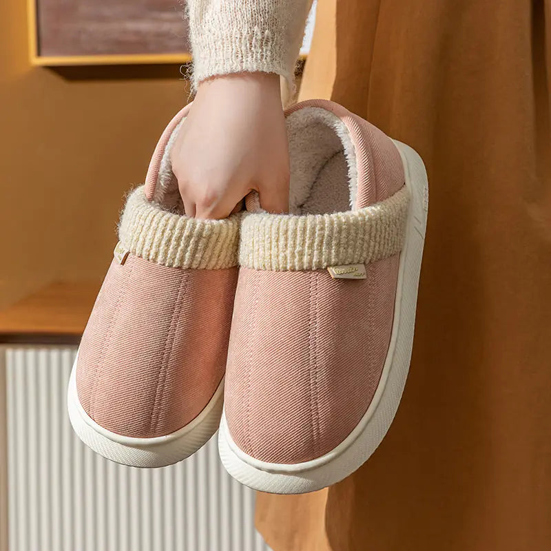 Women's Anti-Slip Cotton Slippers for Home Use