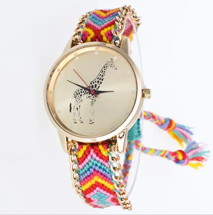 Woven Quartz Floral Women's Watch