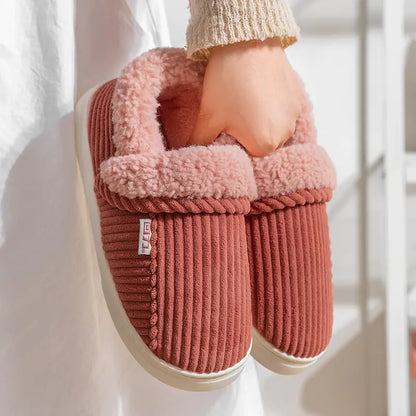 Women's Anti-Slip Cotton Slippers for Home Use