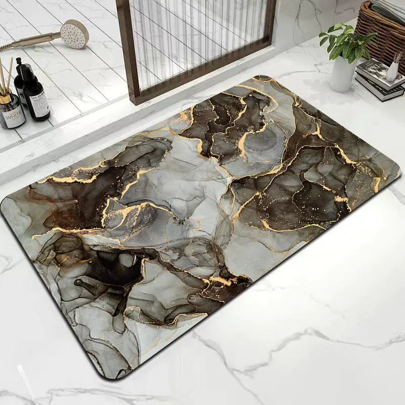 Marble Diatomite Bath Mat - Quick-Dry Non-Slip Mat