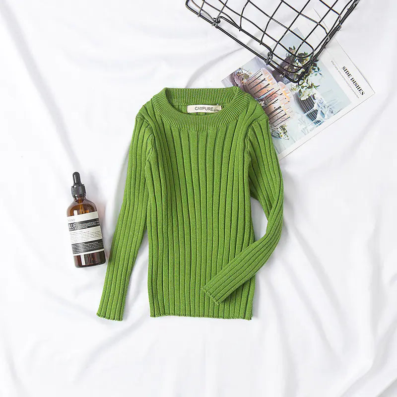 Cotton Crew Neck Sweater for Spring and Autumn