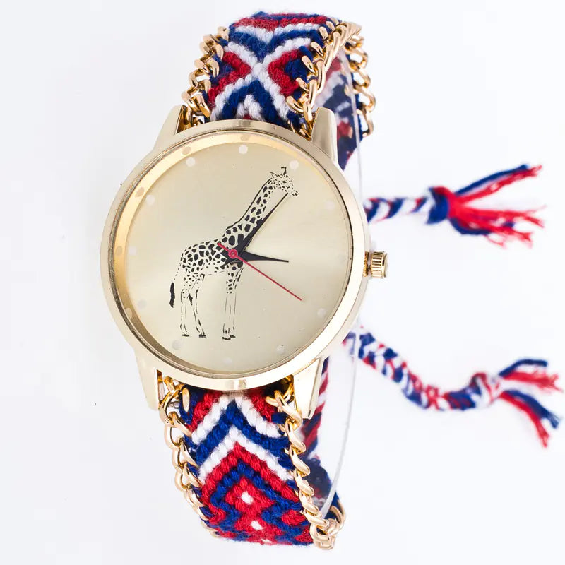 Woven Quartz Floral Women's Watch