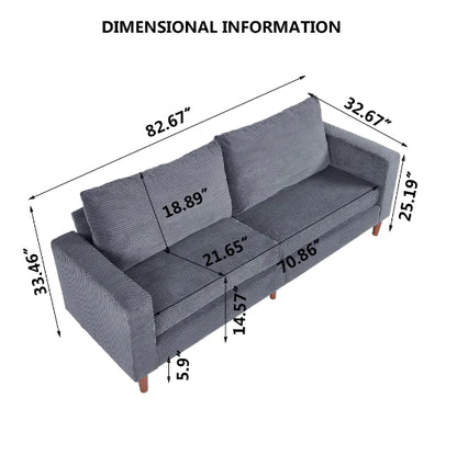Grey Linen Modern Sofa
