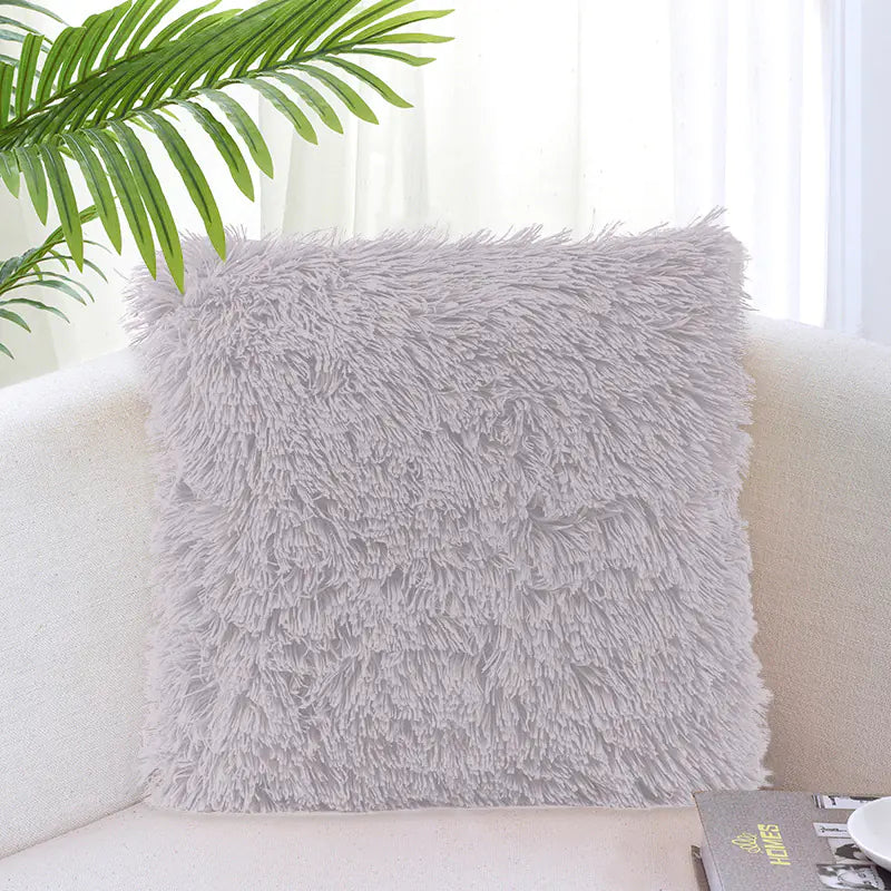 Solid Color Simple Crystal Plush Pillow