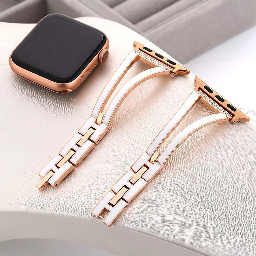 Diamond-Encrusted Metal Wristband New Watch