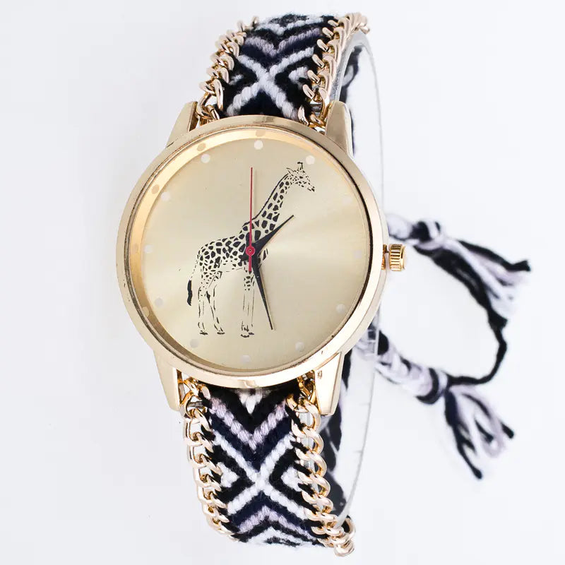 Woven Quartz Floral Women's Watch