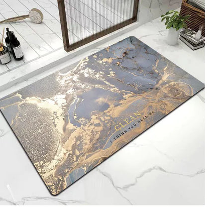 Marble Diatomite Bath Mat - Quick-Dry Non-Slip Mat
