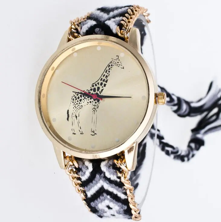 Woven Quartz Floral Women's Watch