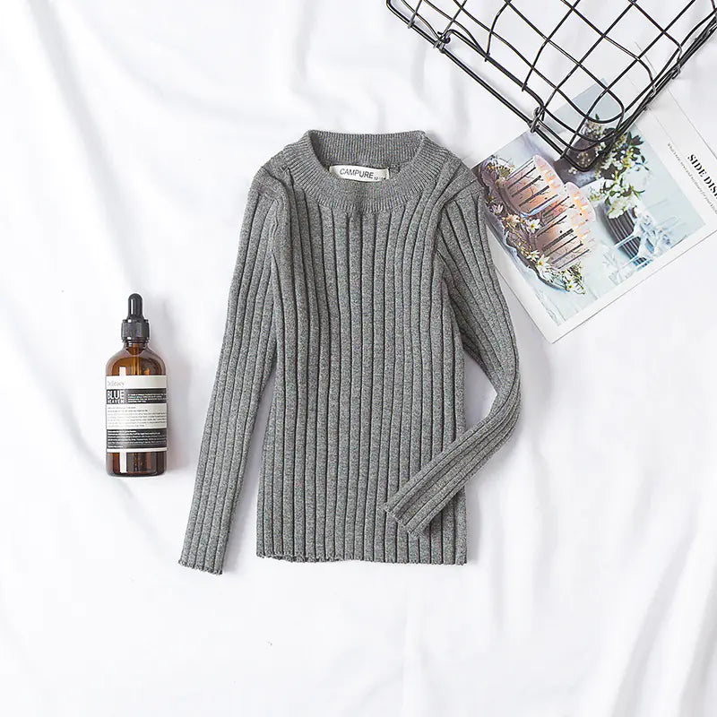 Cotton Crew Neck Sweater for Spring and Autumn