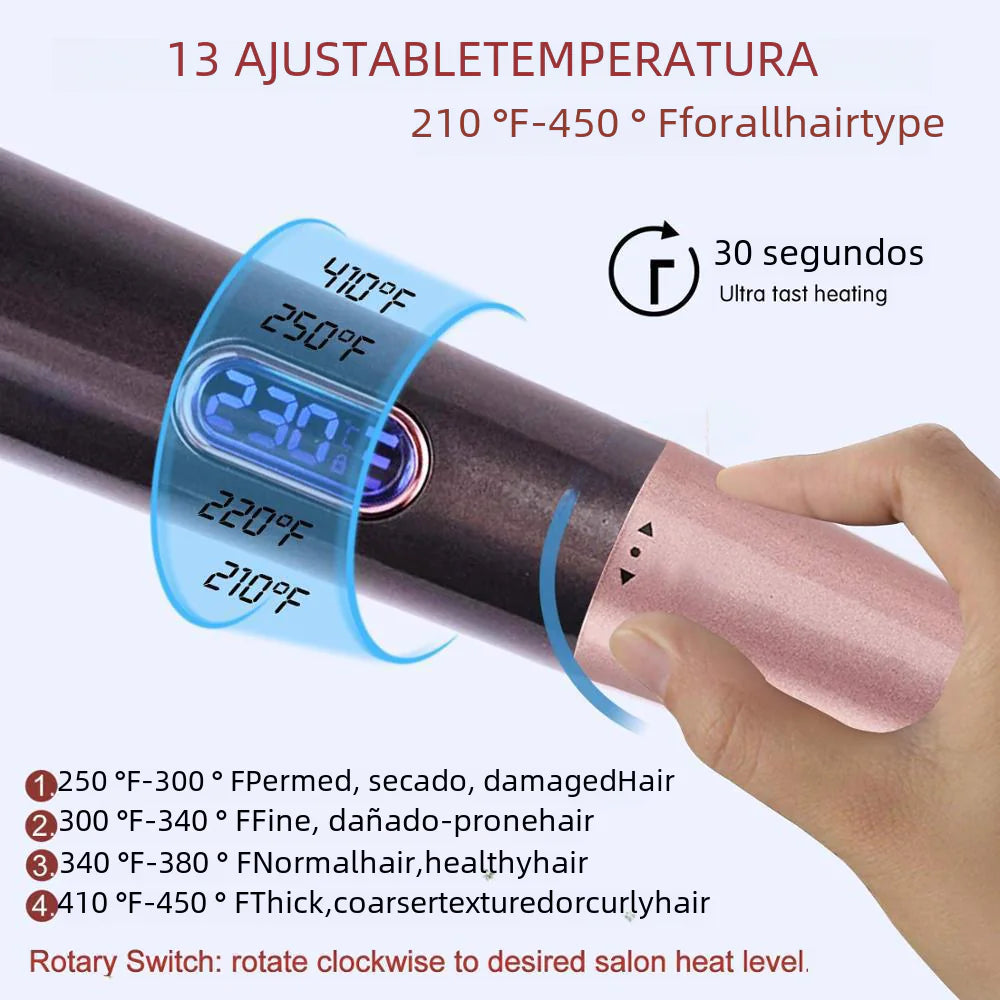 Spiral Hair Curler with Automatic Temperature Control