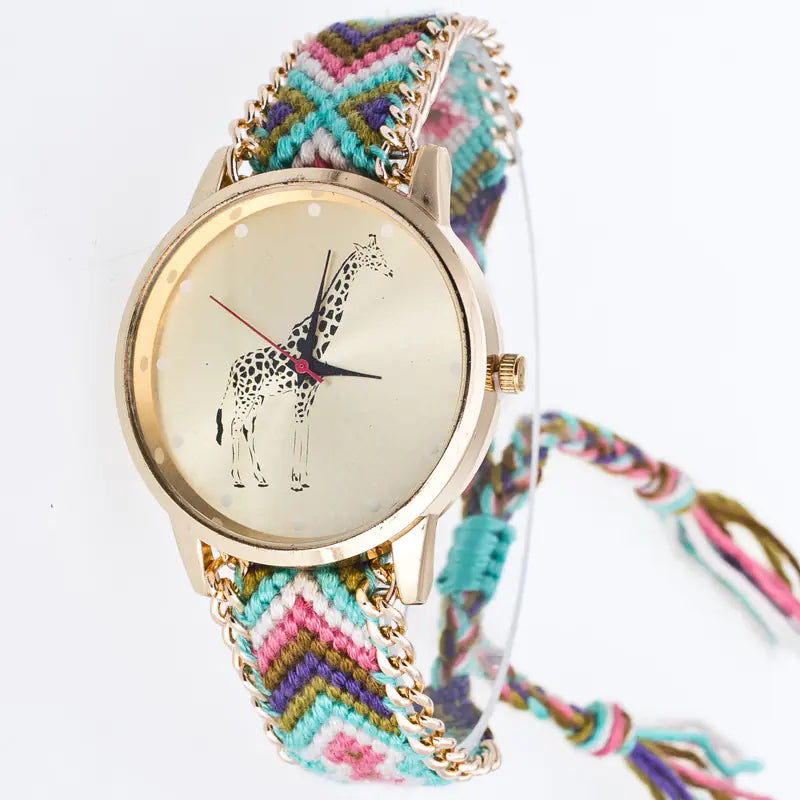 Woven Quartz Floral Women's Watch