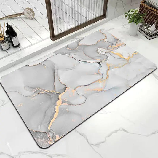 Marble Diatomite Bath Mat - Quick-Dry Non-Slip Mat