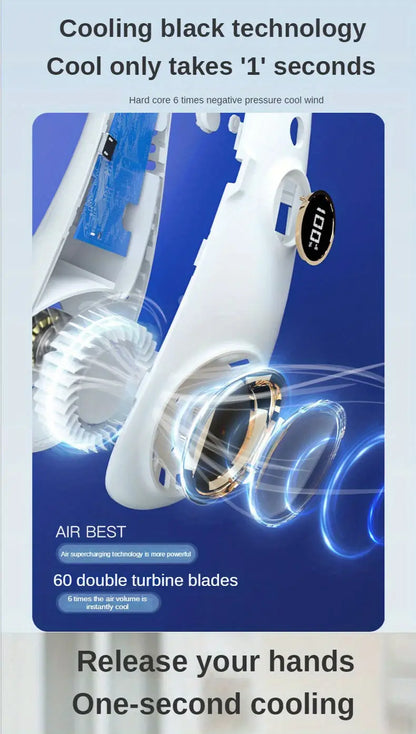 Portable LED Neck Fan for Summer Comfort and Coolness