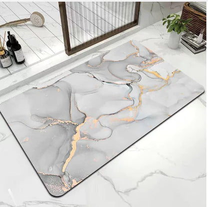 Marble Diatomite Bath Mat - Quick-Dry Non-Slip Mat