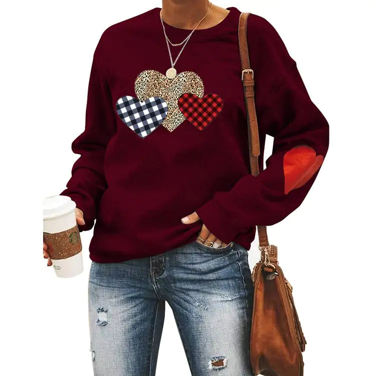 Leopard Print Long Sleeve Round Neck Top