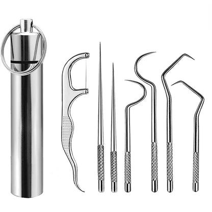 7-Piece Dental Cleaning Kit with Stainless Steel Tools