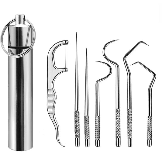 7-Piece Dental Cleaning Kit with Stainless Steel Tools