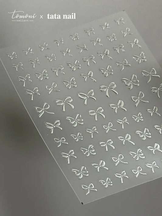 New Crystal Bow Nail Stickers with Elegant Lines