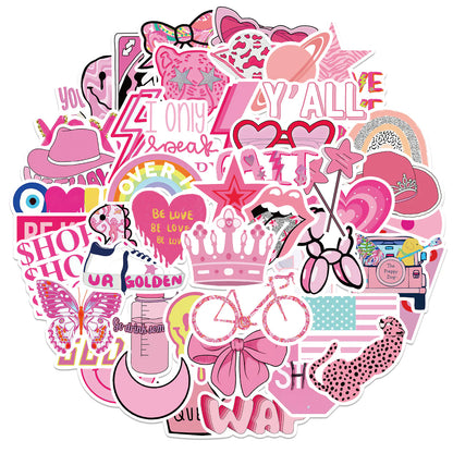 50 PCS Waterproof Cartoon College Style Stickers Set