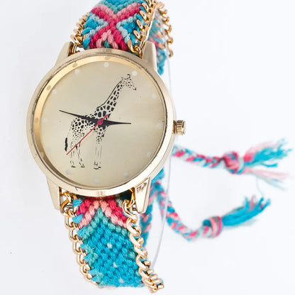 Woven Quartz Floral Women's Watch