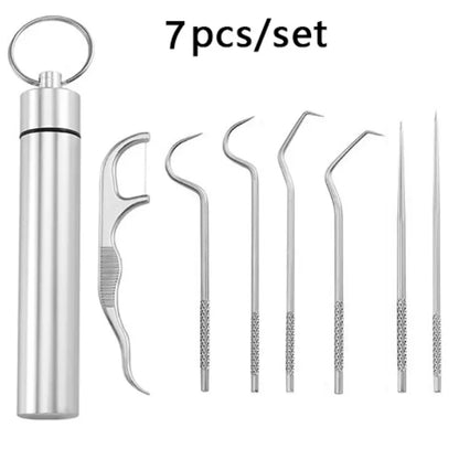 7-Piece Dental Cleaning Kit with Stainless Steel Tools
