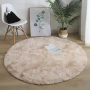 Gradient Round Floor Mat - Soft Plush Rug for Home