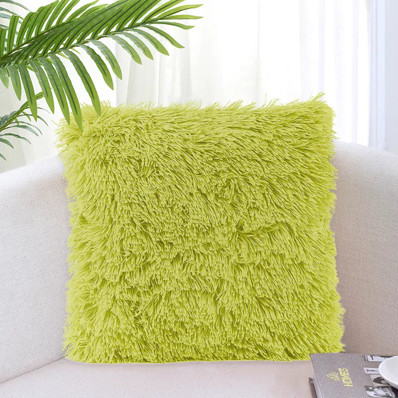 Solid Color Simple Crystal Plush Pillow