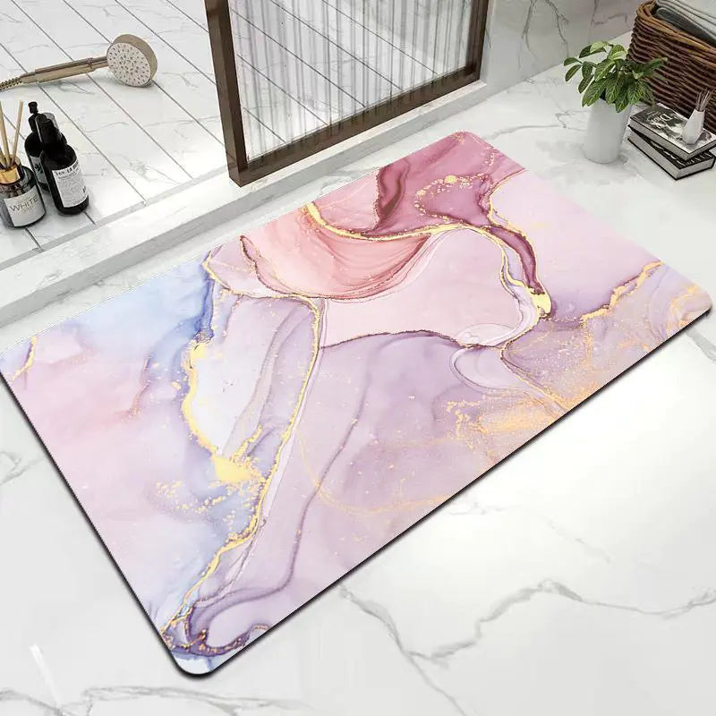 Marble Diatomite Bath Mat - Quick-Dry Non-Slip Mat