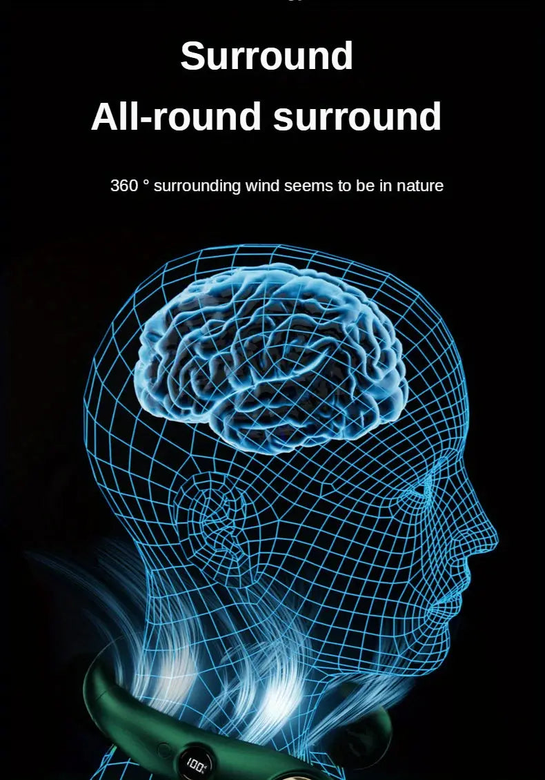 Portable LED Neck Fan for Summer Comfort and Coolness