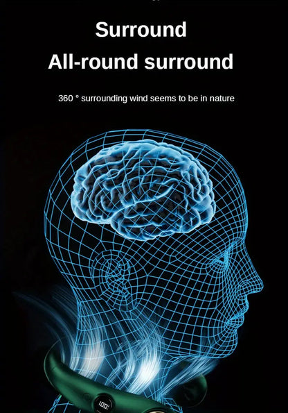 Portable LED Neck Fan for Summer Comfort and Coolness