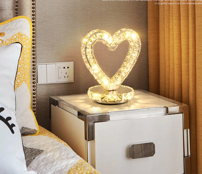 Stainless Steel Crystal Table Lamp with Remote Control