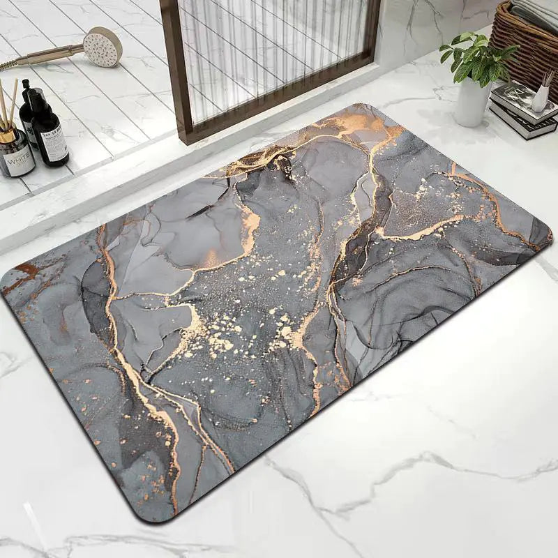 Marble Diatomite Bath Mat - Quick-Dry Non-Slip Mat
